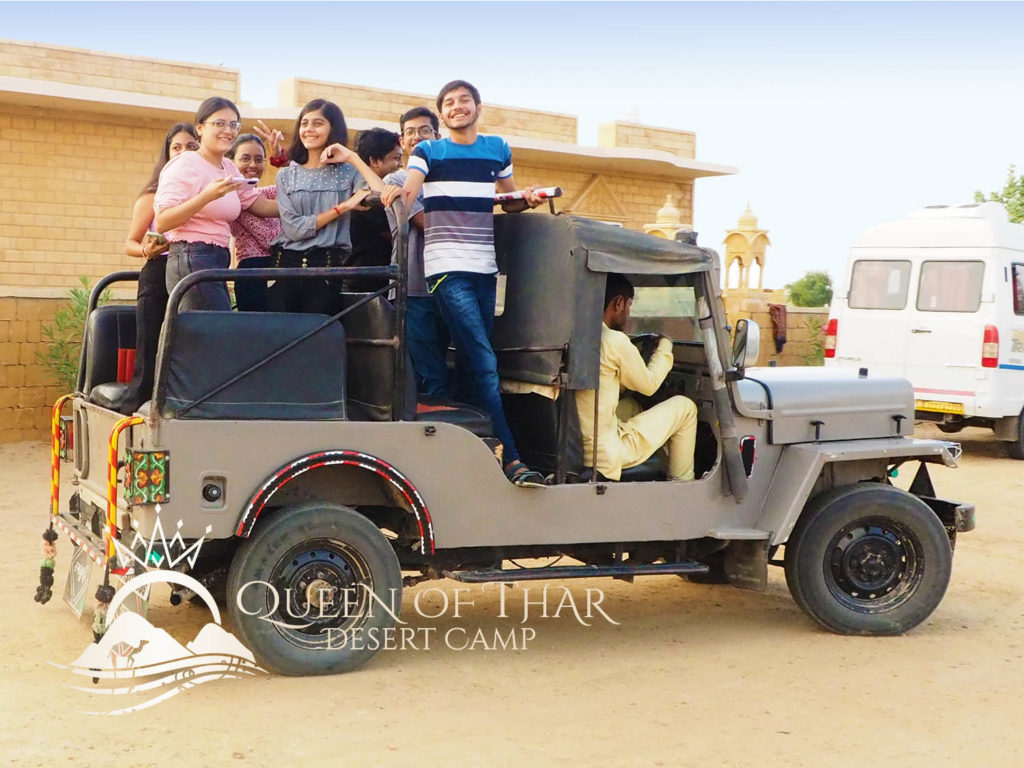 guests on the thar desert jeep safari